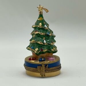 Vintage RARE Limoges Porcelain Christmas Tree Box - Mint Condition!